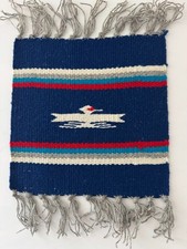 Chimayo Fred Harvey Blue Wool Table Mat Thunderbird Southwest 8
