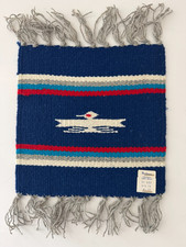 Chimayo Fred Harvey Blue Wool Table Mat Thunderbird Southwest 8"X8" NEW NWT