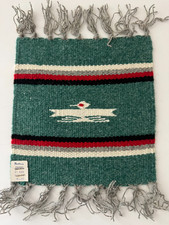 Chimayo Fred Harvey Green Wool Table Mat Thunderbird Southwest 8"X8" NEW NWT