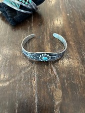 Curated Stack  Sterling Turquoise Cuff Stack Navajo Fred Harvey And Zuni - Additional view 3