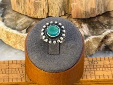 Vintage Fred Harvey Era Navajo Sterling Turquoise Beaded Ring sz 4.25--2344.25 - Additional view 1