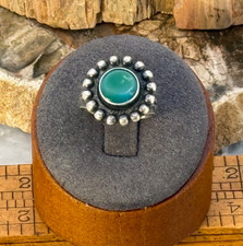 Vintage Fred Harvey Era Navajo Sterling Turquoise Beaded Ring sz 4.25--2344.25