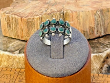 Vintage Fred Harvey Era Navajo Sterling Turquosie SnakeEye Ring sz 7.75--2345.25 - Additional view 1