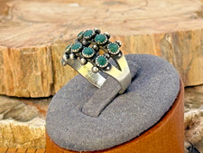 Vintage Fred Harvey Era Navajo Sterling Turquosie SnakeEye Ring sz 7.75--2345.25 - Additional view 3