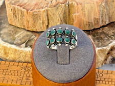 Vintage Fred Harvey Era Navajo Sterling Turquosie SnakeEye Ring sz 7.75--2345.25