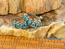 Vintage Fred Harvey Navajo Turquoise Snake Eye Screwback Earrings--2347.25 - Additional view 1