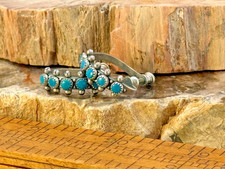 Vintage Fred Harvey Navajo Turquoise Snake Eye Screwback Earrings--2347.25 - Additional view 2