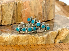 Vintage Fred Harvey Navajo Turquoise Snake Eye Screwback Earrings--2347.25 - Additional view 3
