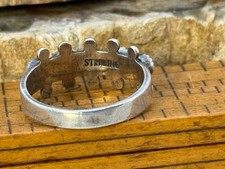 Fred Harvey Era Navajo Sterling Turquosie SnakeEye Beaded Ring sz 6.5--2351.25 - Additional view 4