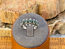 Fred Harvey Era Navajo Sterling Turquosie SnakeEye Beaded Ring sz 6.5--2351.25