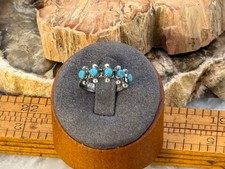 Fred Harvey Era Navajo Sterling Turquosie SnakeEye Beaded Ring sz 5.25--2352.25