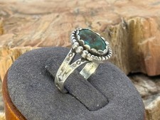Fred Harvey Era Navajo Sterling Turquoise Beaded Ring sz 5.25--2354.25 - Additional view 2