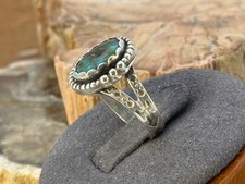Fred Harvey Era Navajo Sterling Turquoise Beaded Ring sz 5.25--2354.25 - Additional view 3