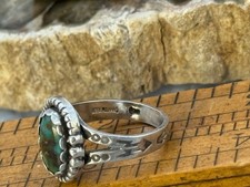 Fred Harvey Era Navajo Sterling Turquoise Beaded Ring sz 5.25--2354.25 - Additional view 4