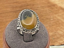 Vintage Fred Harvey Era Native American Jasper Sterling Ring sz 6.75--328.25 - Additional view 1