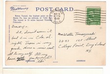 1949 Fred Harvey Linen Postcard Raton Tunnels Between Colorado & New Mexico -FL1 - Additional view 1