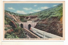 1949 Fred Harvey Linen Postcard Raton Tunnels Between Colorado & New Mexico -FL1
