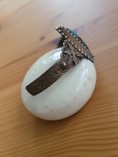 FRED HARVEY Era  Turquoise  & Sterling Arrows Cuff Bracelet Rare Vintage - Additional view 5