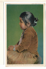 Fred Harvey White Border Postcard NM Zuyah-Chee Navaho Child Albuquerque NM-FL1