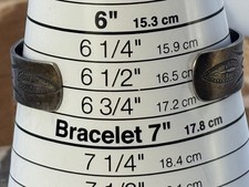 Vintage Native Navajo Fred Harvey Era Black Onyx Sterling Cuff Bracelet--2369.25 - Additional view 4