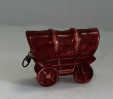 Vintage Celluloid Covered Wagon Figural Tape Measure Orig Fred Harvey