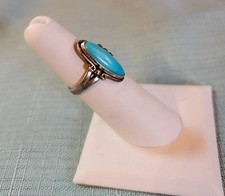 Vintage Turquoise Ring Sterling Silver 5 Bell Trading Fred Harvey Era Southwest - Additional view 2