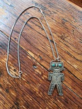 VINTAGE OLD FRED HARVEY ERA NAVAJO STERLING STAMPED KACHINA DANCER PENDANT 24