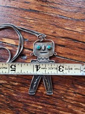 VINTAGE OLD FRED HARVEY ERA NAVAJO STERLING STAMPED KACHINA DANCER PENDANT 24