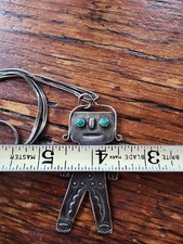 VINTAGE OLD FRED HARVEY ERA NAVAJO STERLING STAMPED KACHINA DANCER PENDANT 24