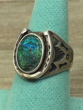 Vintage Fred Harvey Era Sterling Silver Native American Ring Size 9 Horseshoe - Additional view 5