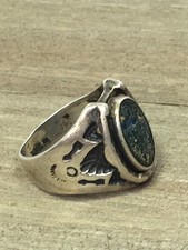 Vintage Fred Harvey Era Sterling Silver Native American Ring Size 9 Horseshoe - Additional view 6