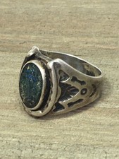 Vintage Fred Harvey Era Sterling Silver Native American Ring Size 9 Horseshoe - Additional view 7