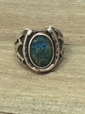 Vintage Fred Harvey Era Sterling Silver Native American Ring Size 9 Horseshoe - Additional view 8