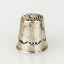 Old Fred Harvey Era Zuni Sterling Silver Sun Face Inlay Thimble - Additional view 1