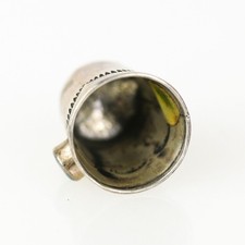 Old Fred Harvey Era Zuni Sterling Silver Sun Face Inlay Thimble - Additional view 2