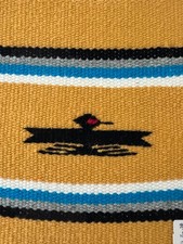 Chimayo Fred Harvey Gold Wool Table Mat Thunderbird Southwest 8