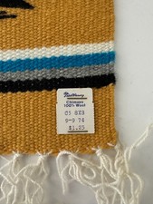 Chimayo Fred Harvey Gold Wool Table Mat Thunderbird Southwest 8