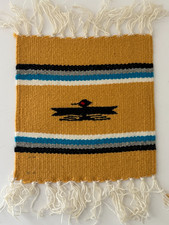 Chimayo Fred Harvey Gold Wool Table Mat Thunderbird Southwest 8"X8" NEW NWT