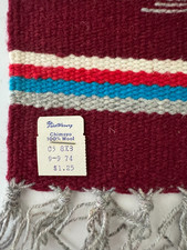 Chimayo Fred Harvey Maroon Wool Table Mat Thunderbird Southwest 8