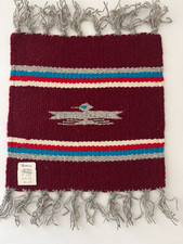 Chimayo Fred Harvey Maroon Wool Table Mat Thunderbird Southwest 8"X8" NEW NWT