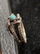 Vintage Navajo Sterling Silver Fred Harvey Era Whirling Logs Snakes Ring sz 2.5 - Additional view 1