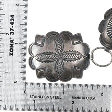 c1940's Navajo Fred Harvey sterling silver link concho belt hand stamped - Additional view 2