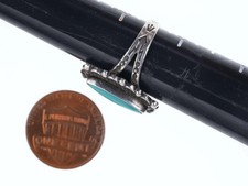 sz5.5 Vintage Fred Harvey Era Native American sterling and turquoise ring - Additional view 2