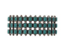 6.25" Vintage sterling triple row Fred Harvey era cuff bracelet