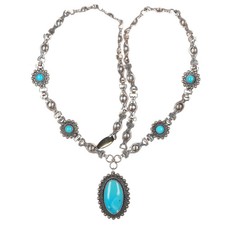 Vintage Fred Harvey type Sterling and turquoise necklace
