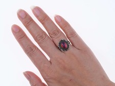 sz5.75 c1950's Fred Harvey Era Southwestern sterling and gemstone ring - Additional view 5