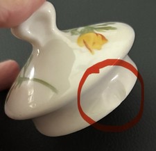 AT&Santa Fe Railroad/Fred Harvey Chocolate Pot LID ONLY w/Two Flange Chips - Additional view 3