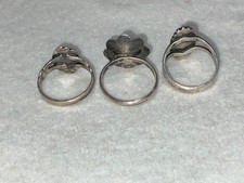 🔥Antique Fred Harvey-era Native American Cabochon Turquoise 925 Silver Lot of 3 - Additional view 6