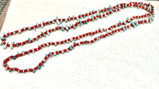 🔥Vintage Fred Harvey-era Native American 44” Coral Turquoise Necklace 1950’s - Additional view 4