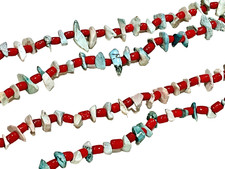 🔥Vintage Fred Harvey-era Native American 44” Coral Turquoise Necklace 1950’s - Additional view 6